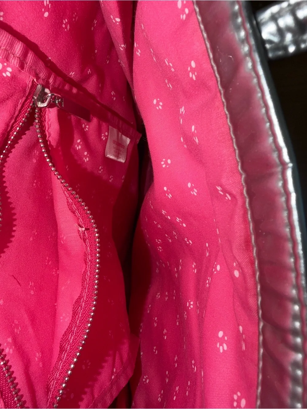 Shu Uemura Metallic Silver Paw-Print Tote